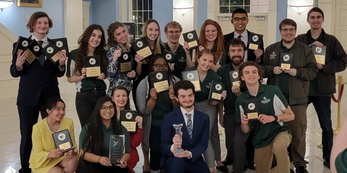  Forensics team in the blue room after the awards ceremony. 